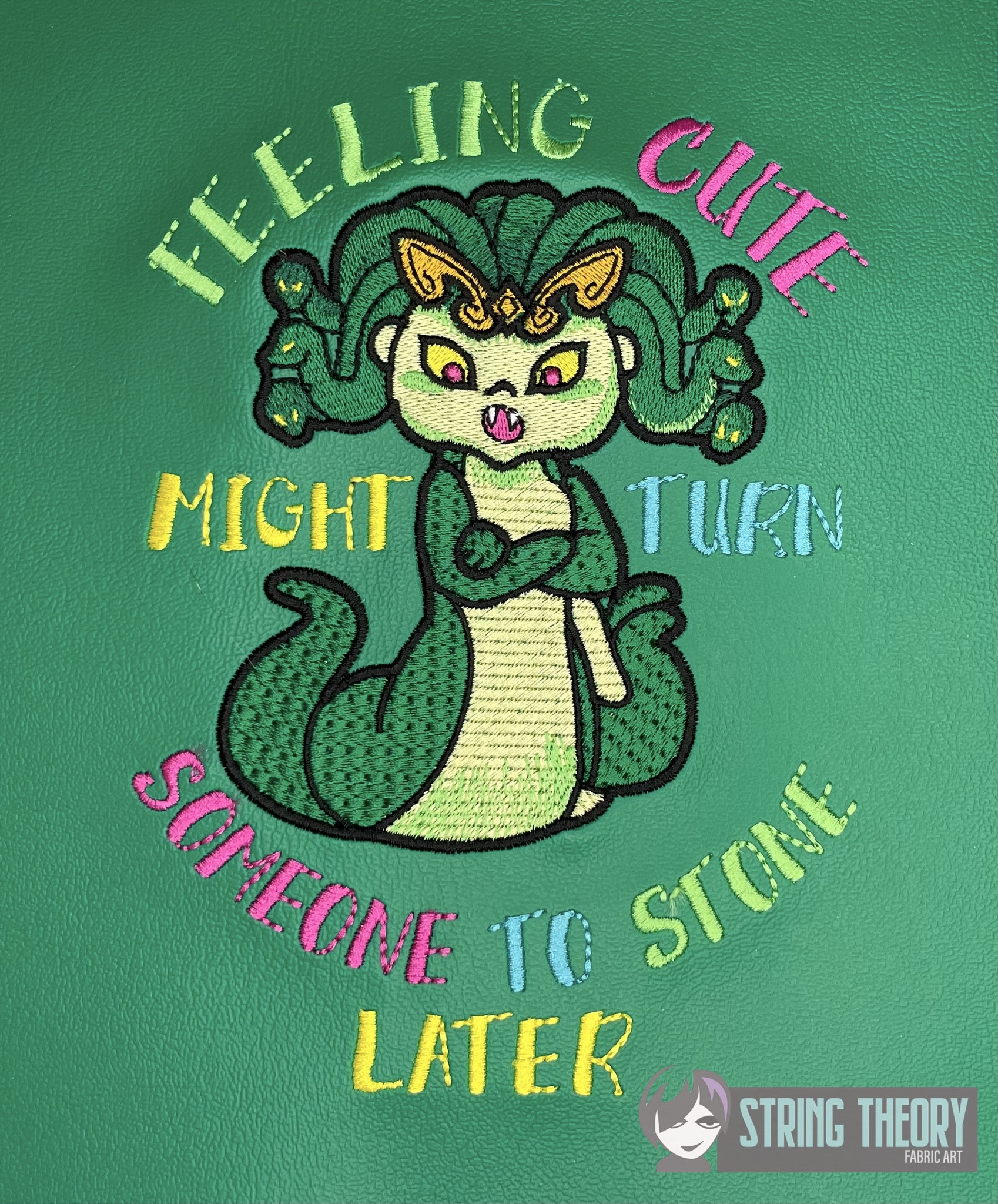 Slinky the Gorgon machine embroidery pattern