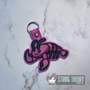 Pinchy the Lobster ITH fob machine embroidery design
