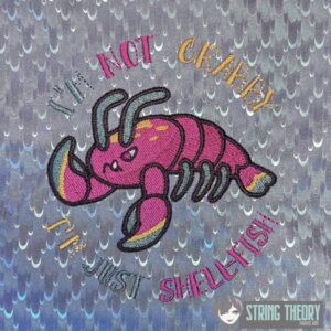 Pinchy the Lobster Im Shell-Fish machine embroidery pattern