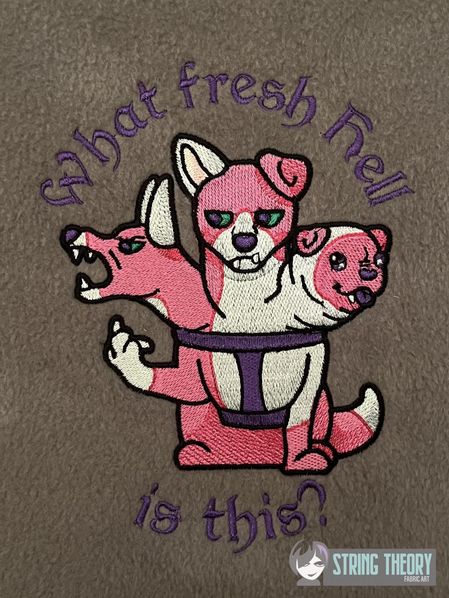 Yappy the Three Headed Dog machine embroidery pattern