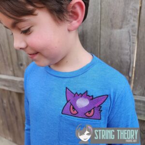 Gengar peeker ITH machine embroidery design
