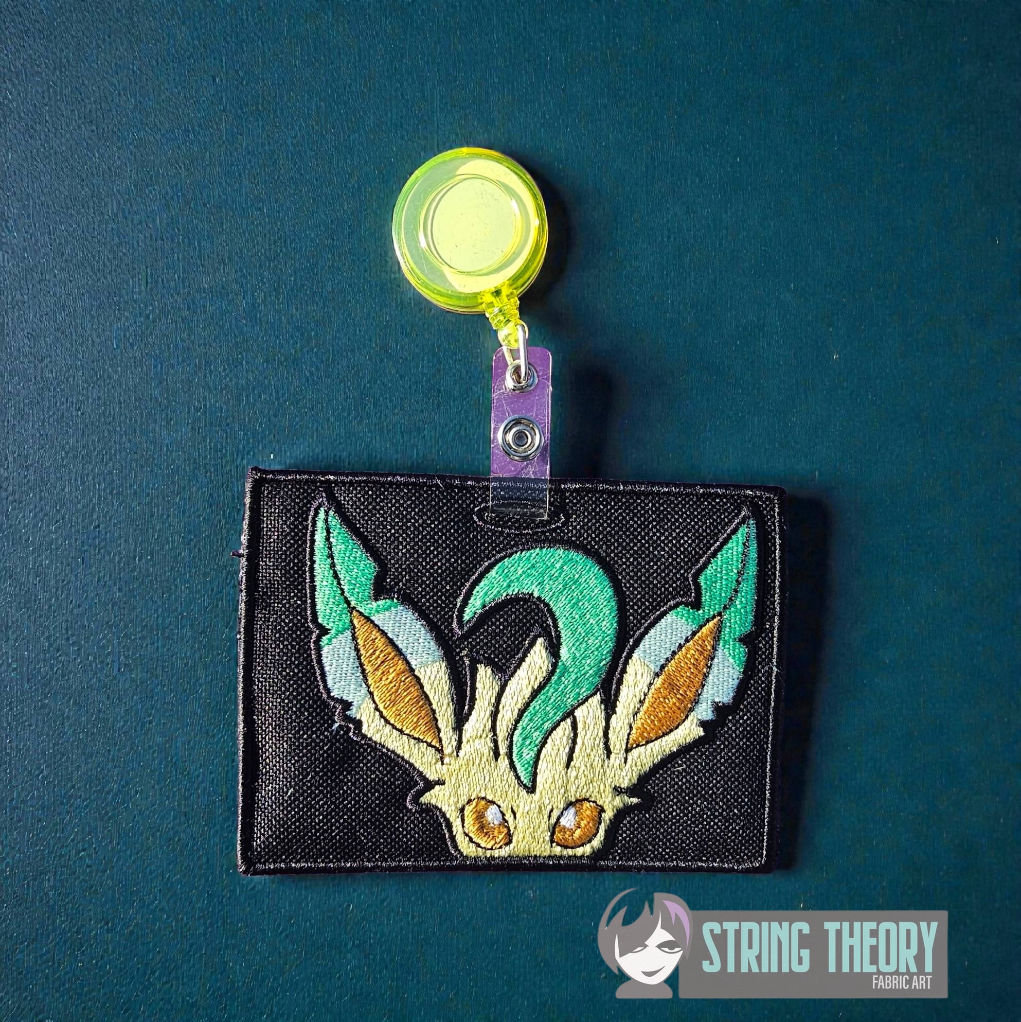 Leafeon peeker ITH machine embroidery design