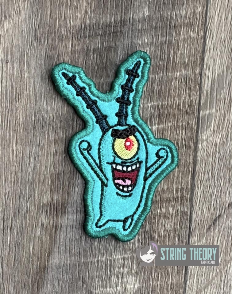 Sheldon J. Plankton SpongeBob SquarePants ITH Machine Embroidery Design