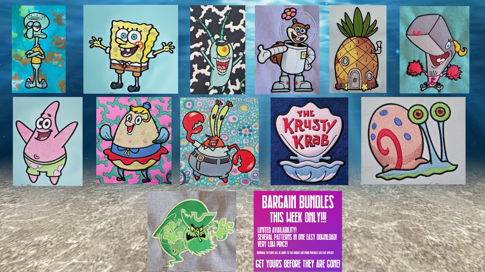 SpongeBob SquarePants Machine Embroidery Design