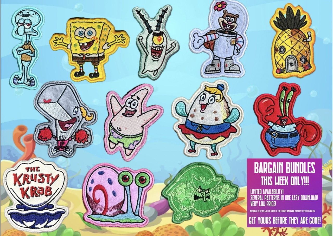 SpongeBob SquarePants ITH Machine Embroidery Design