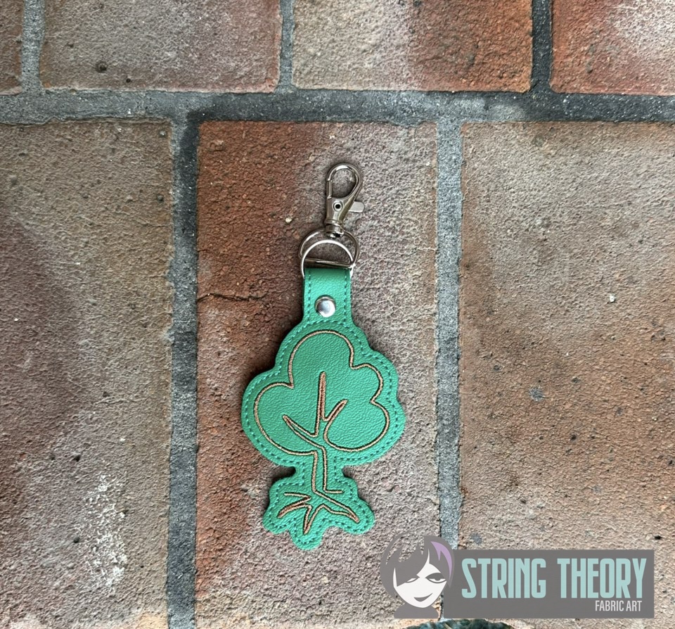 Continuous Line Tree fob ITH machine embroidery design