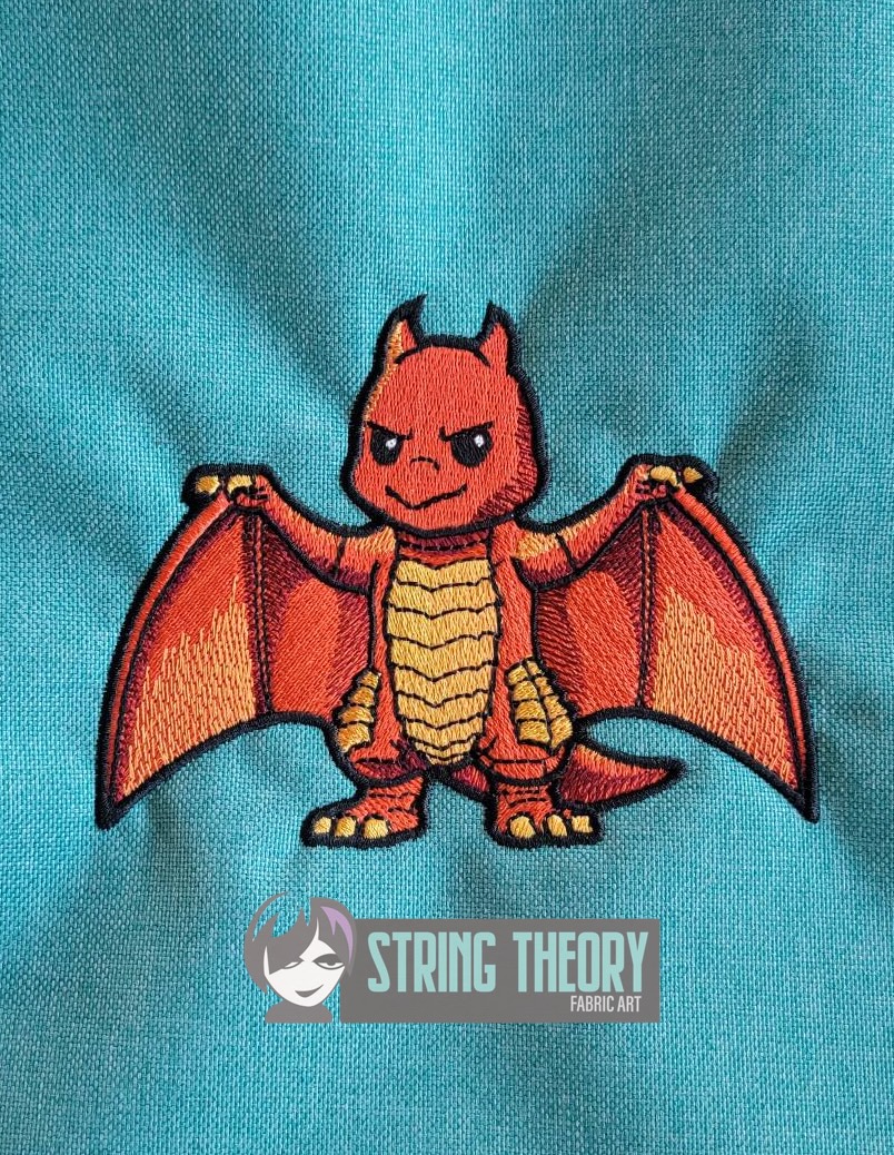 Chibi Kaiju Rodan machine embroidery design pattern