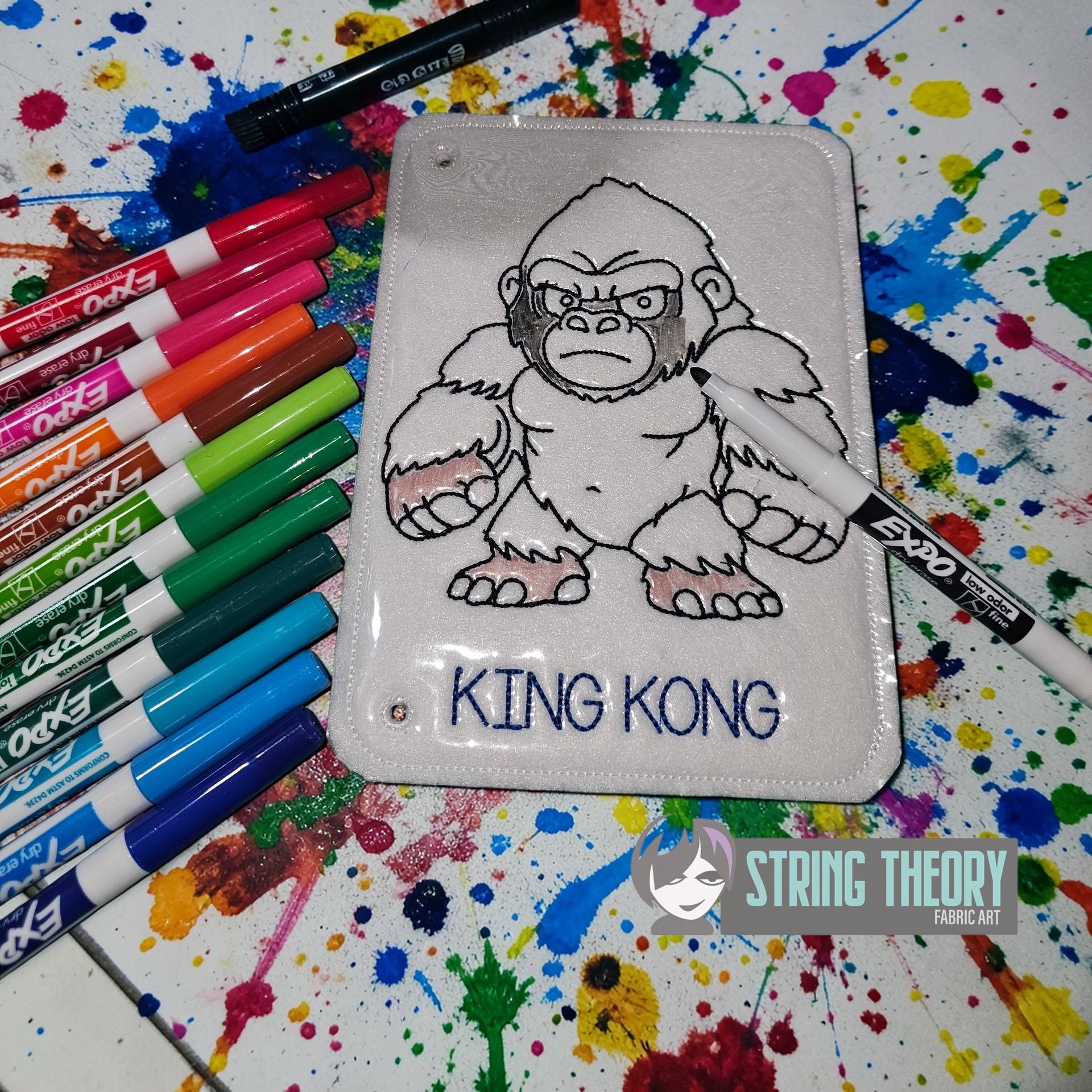 Kaiju King Kong Color Page ITH machine embroidery design