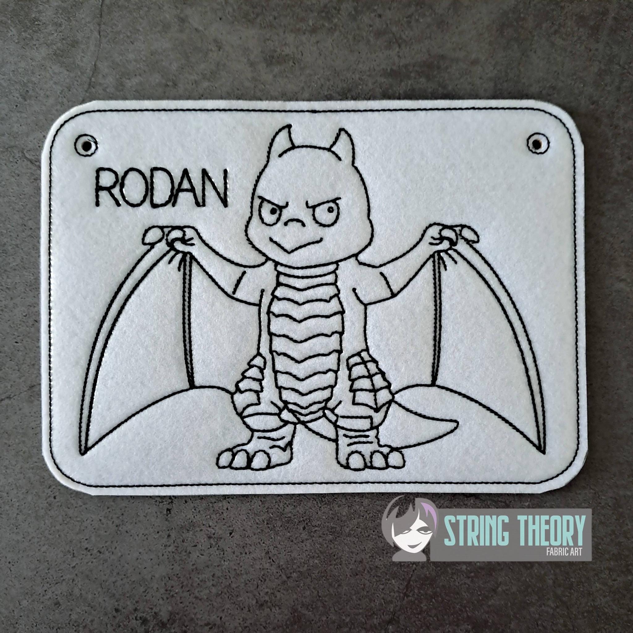 Kaiju Rodan Color Page ITH machine embroidery design
