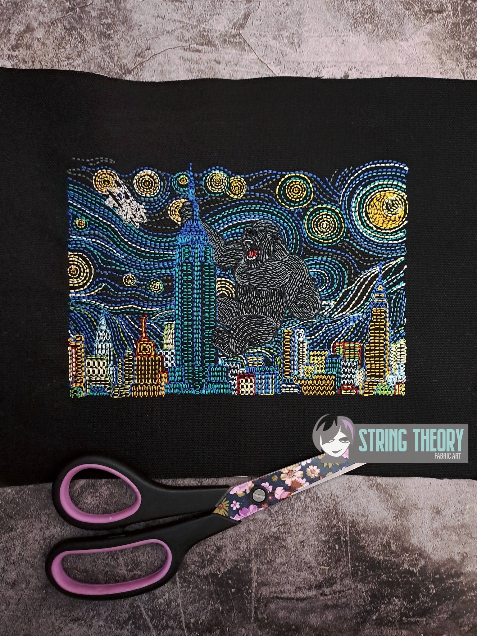 Starry King Kong machine embroidery design