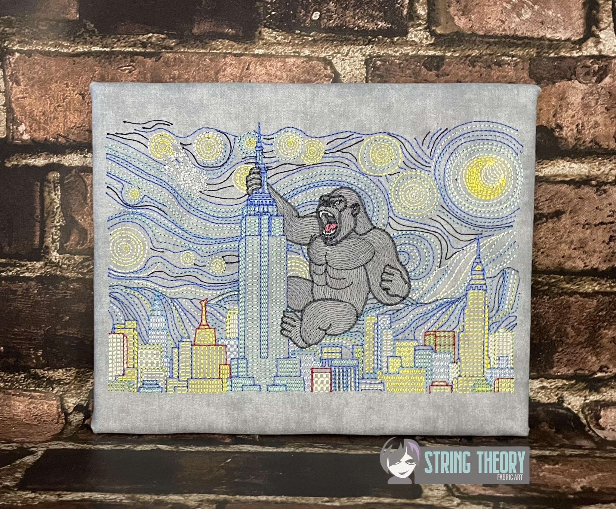 Starry King Kong machine embroidery design