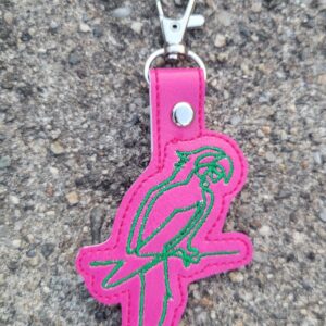 Continuous Line Parrot fob ITH machine embroidery design