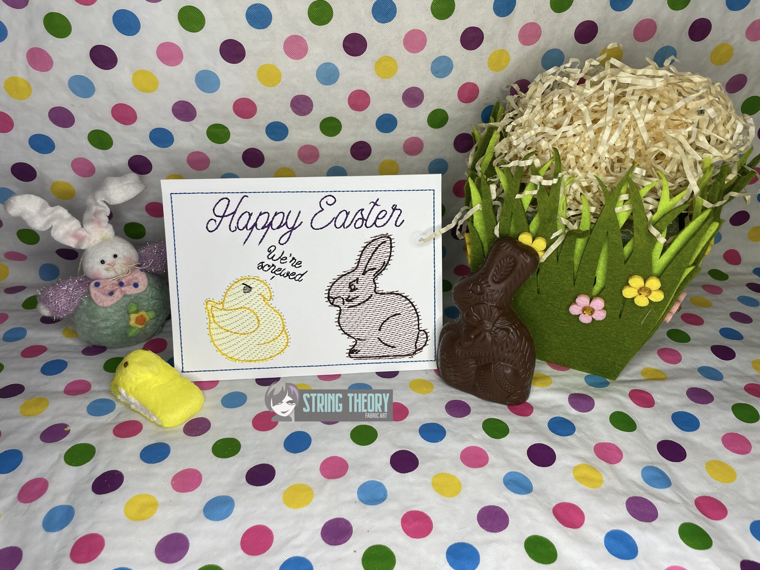 Happy Easter Disgruntled Peep We’re Screwed ITH Greeting Card Design