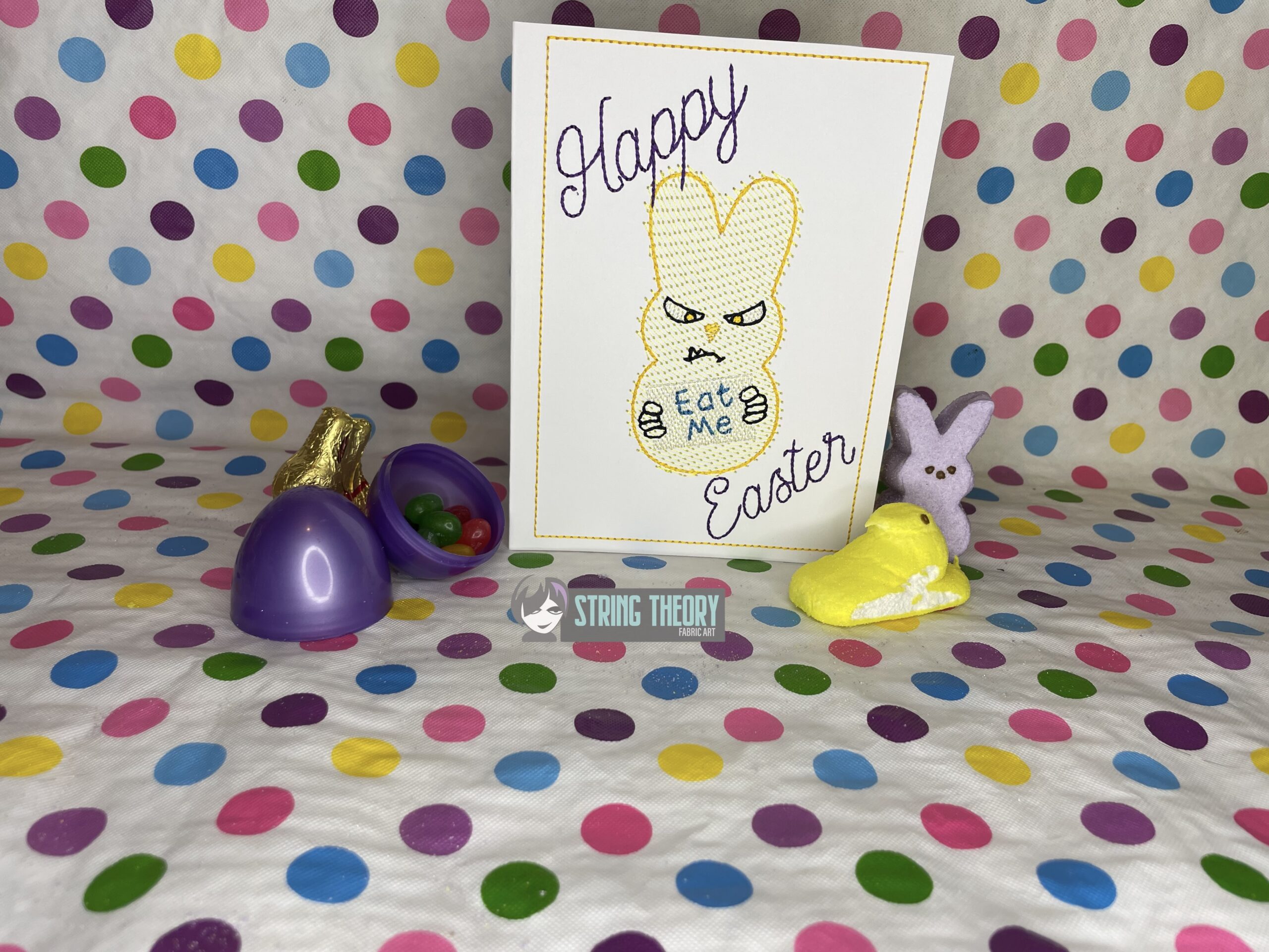 Happy Easter Disgruntled Peep Eat Me ITH Greeting Card Design
