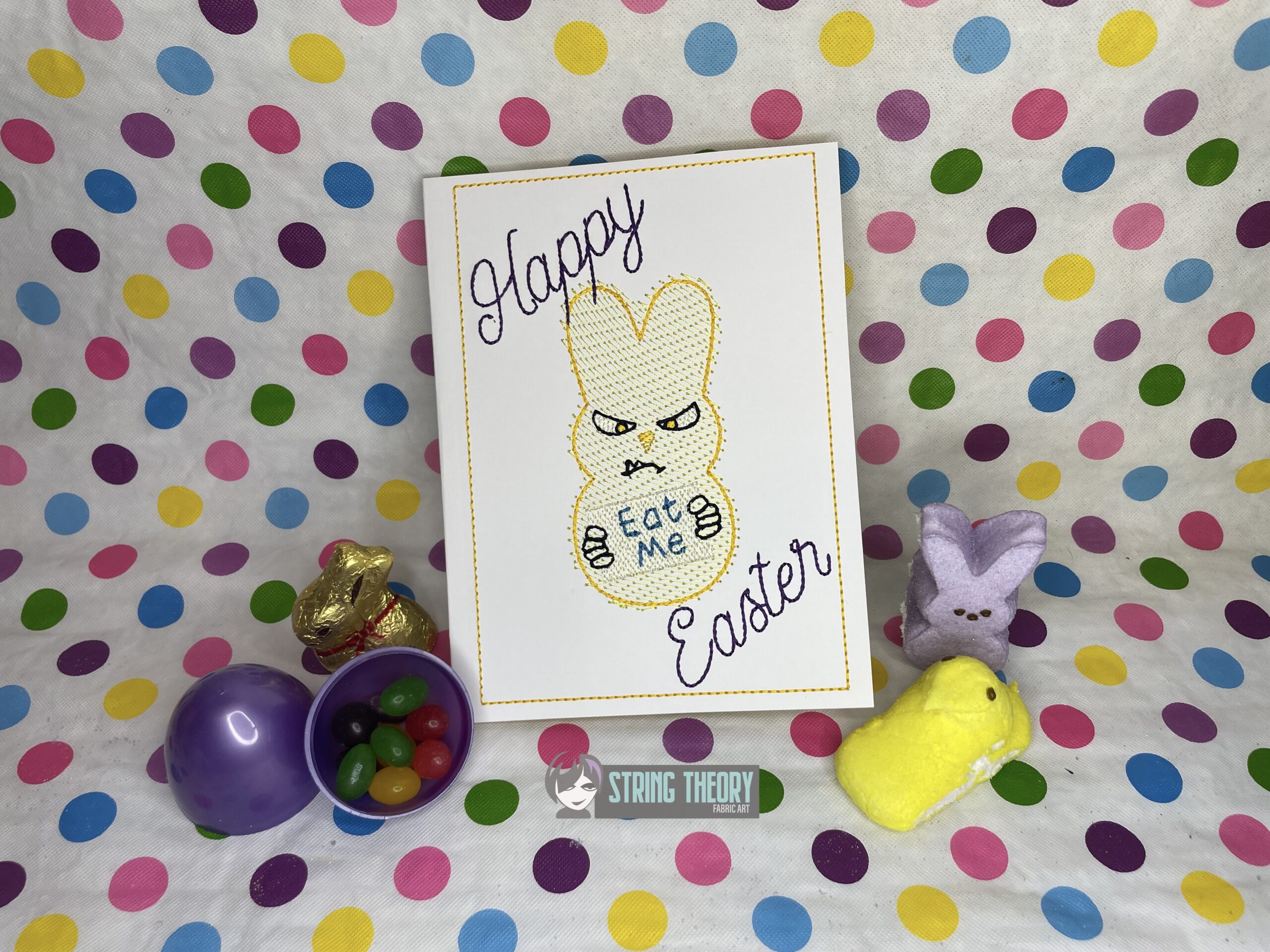 Happy Easter Disgruntled Peep Eat Me ITH Greeting Card Design