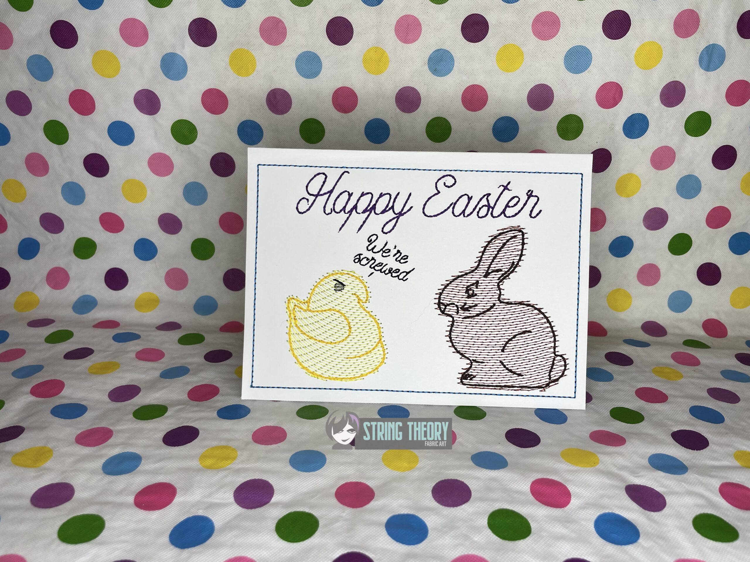 Happy Easter Disgruntled Peep We’re Screwed ITH Greeting Card Design