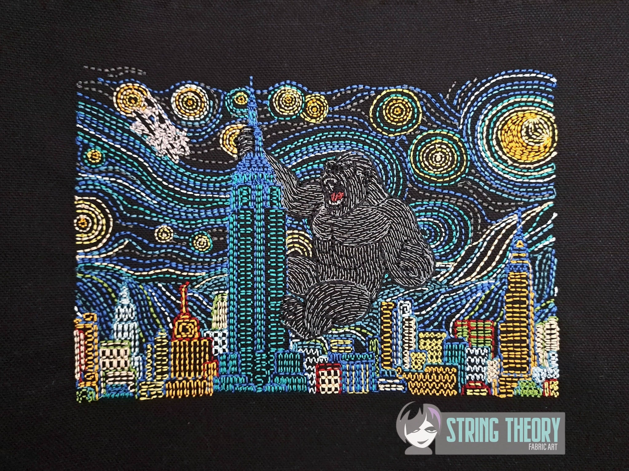 Starry King Kong machine embroidery design