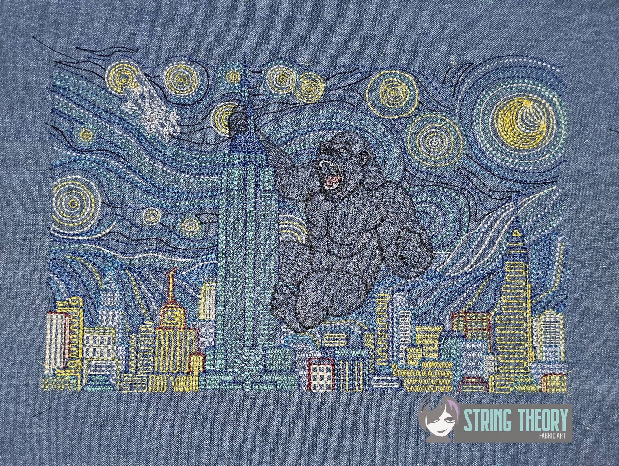 Starry King Kong machine embroidery design