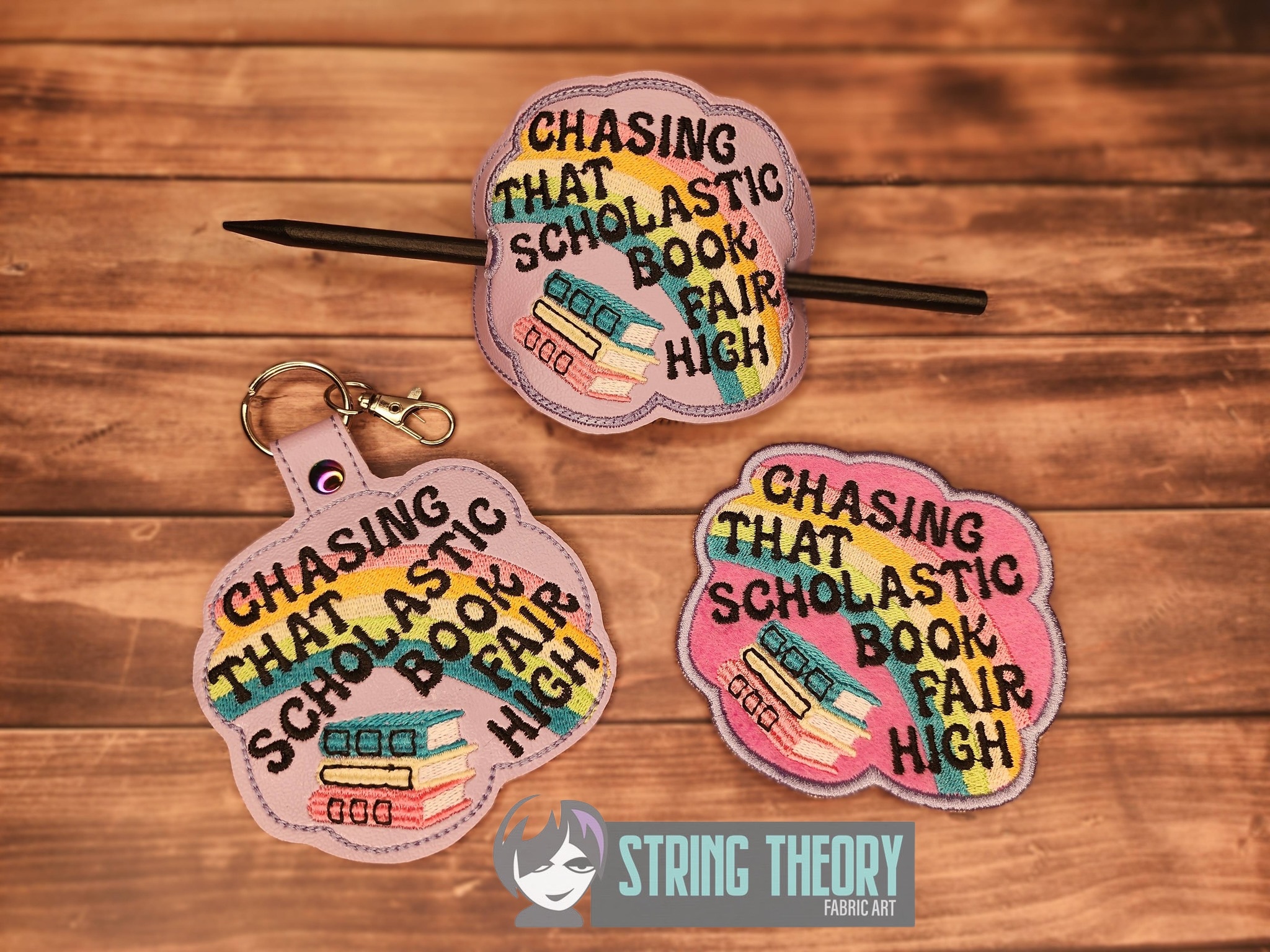 Chasing The Scholastic Book Fair High ITH Machine Embroidery Design