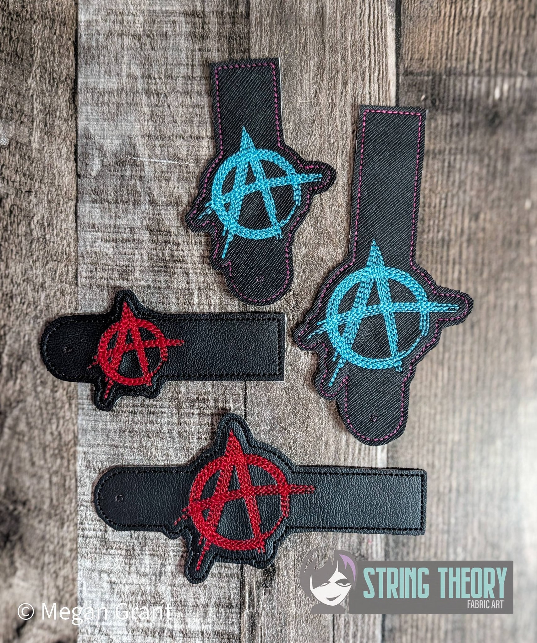 Anarchy wallet tabs ITH machine embroidery design
