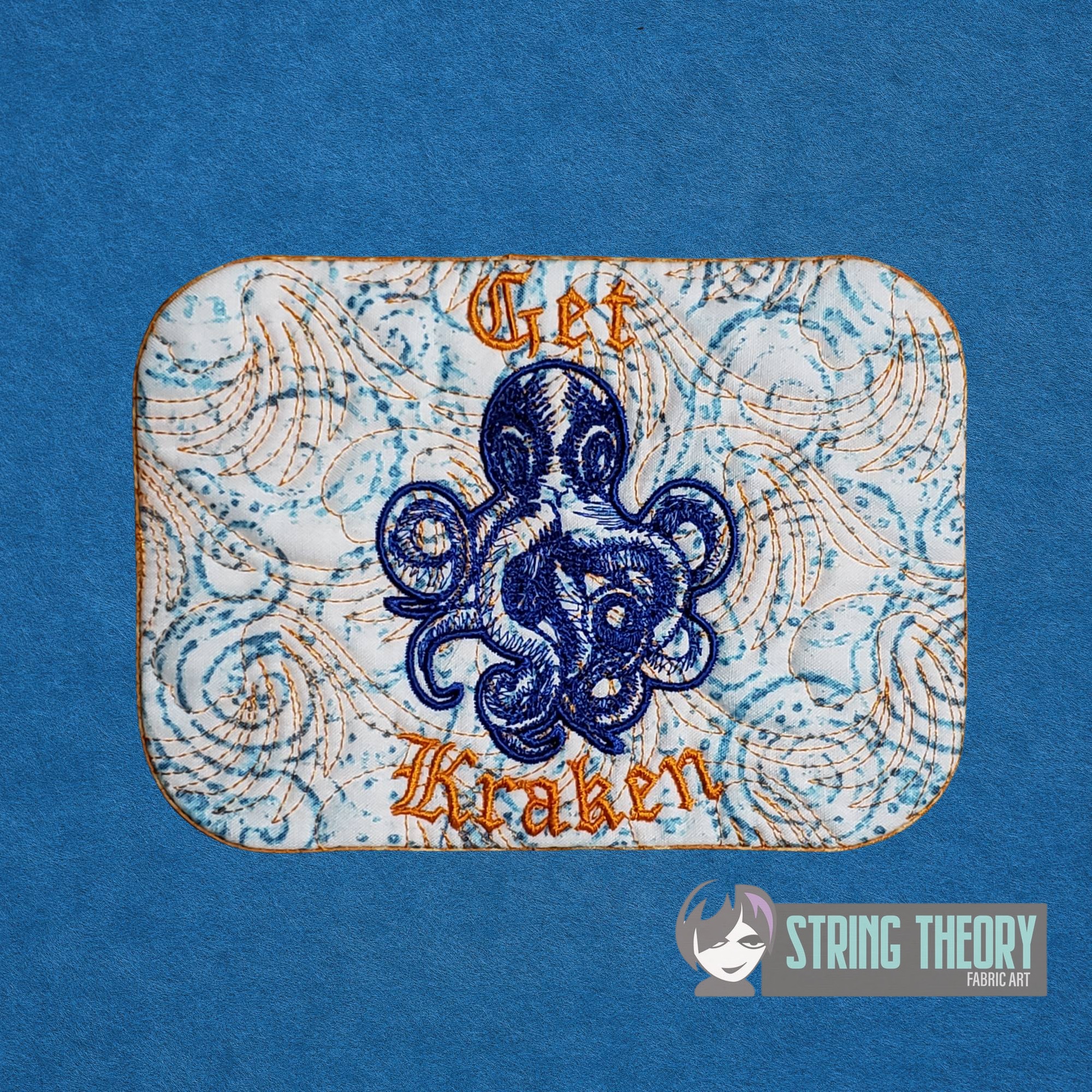 Get Kraken ITH Mug Rug machine embroidery design