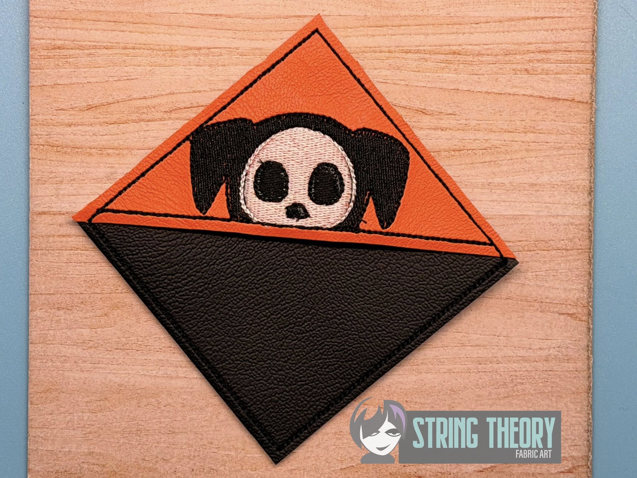 Skele Dog Corner Bookmark ITH machine embroidery design
