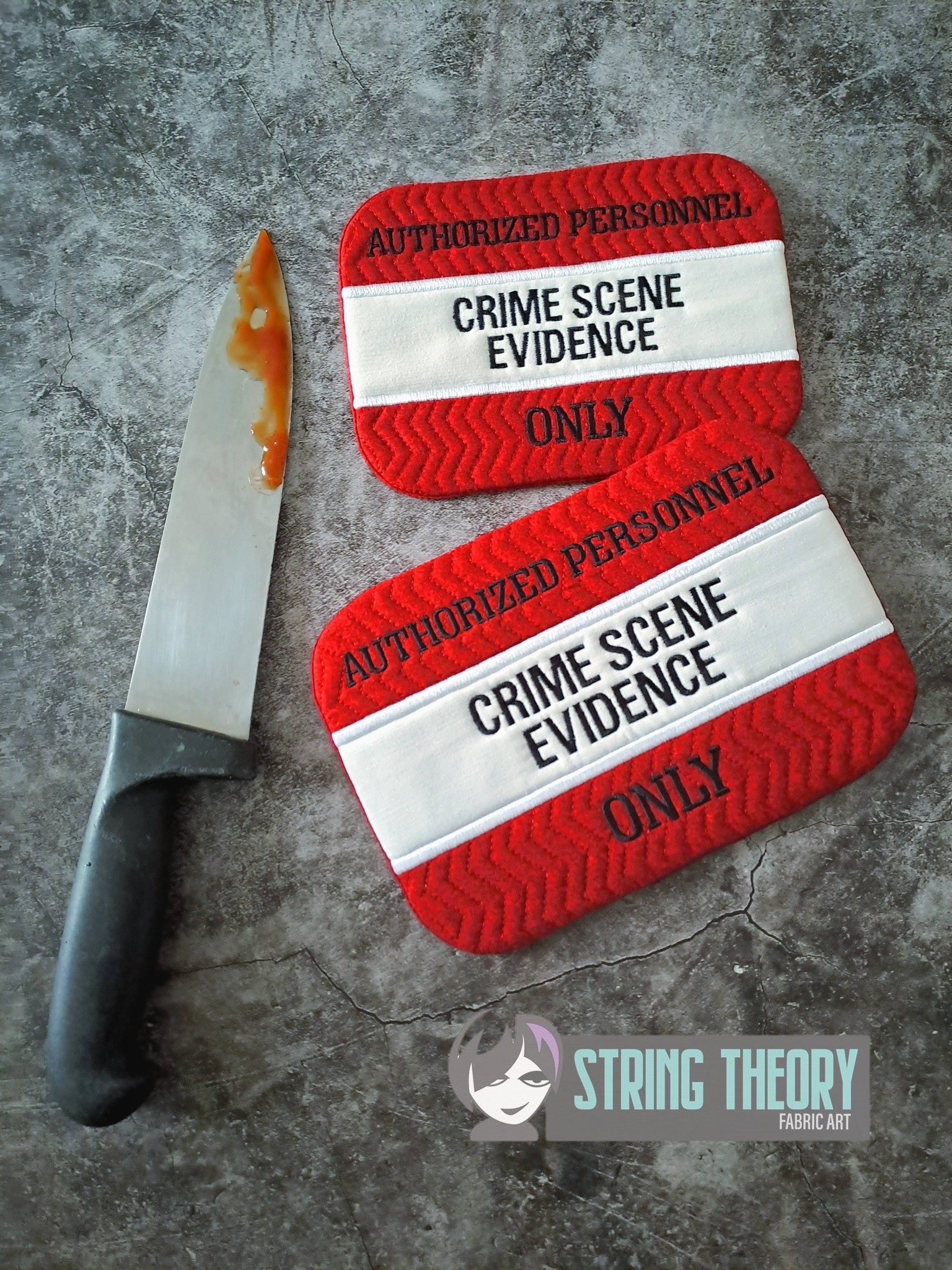 Crime Scene Evidence Mug Rug ITH Machine Embroidery Design