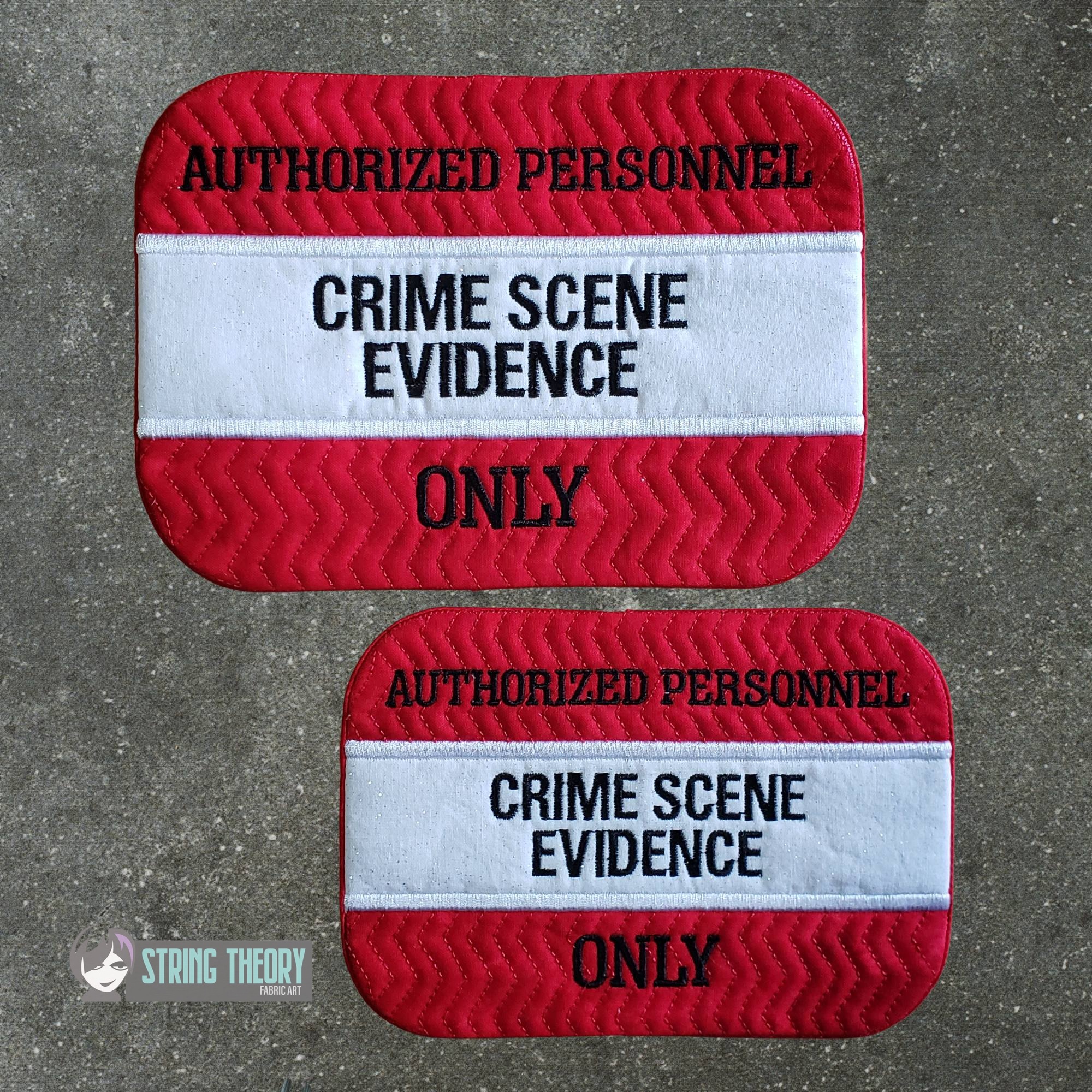 Crime Scene Evidence Mug Rug ITH Machine Embroidery Design
