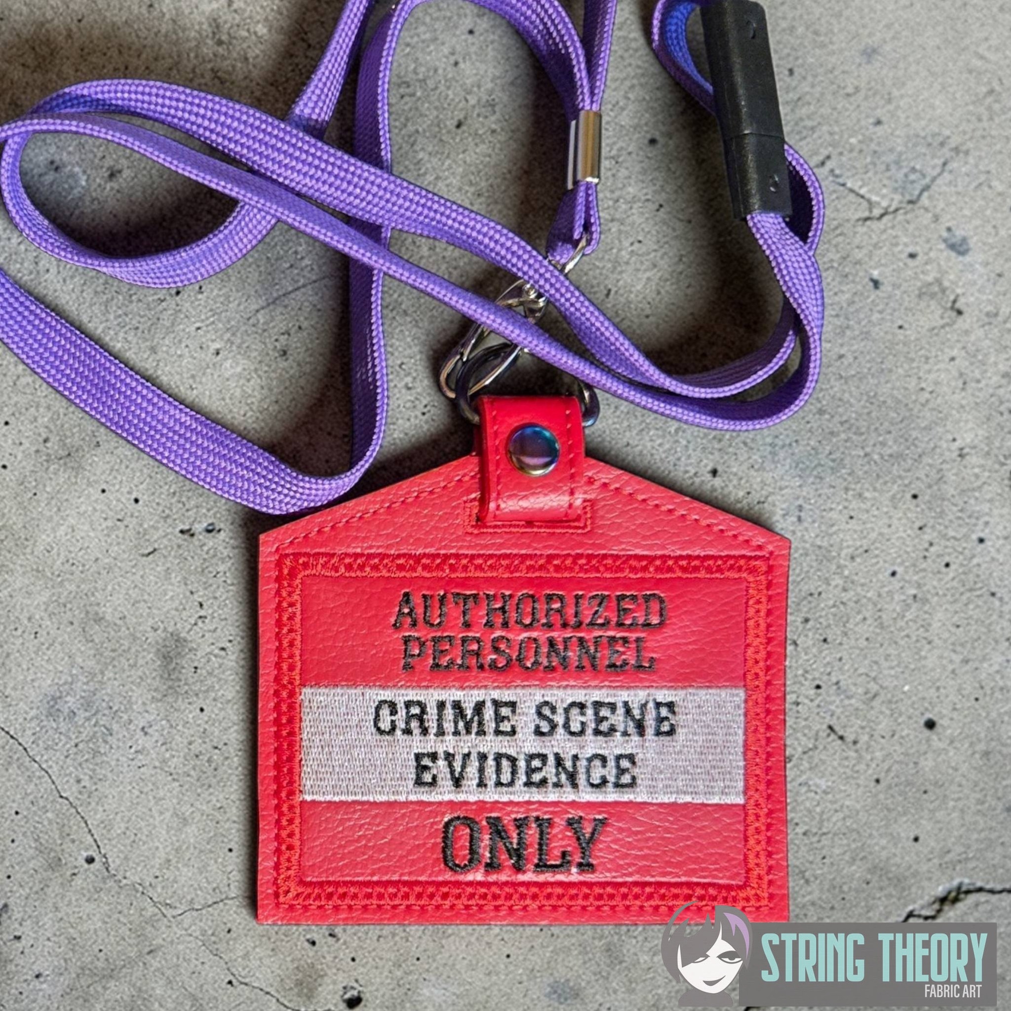 Crime Scene Evidence ID Badge ITH Machine Embroidery Design
