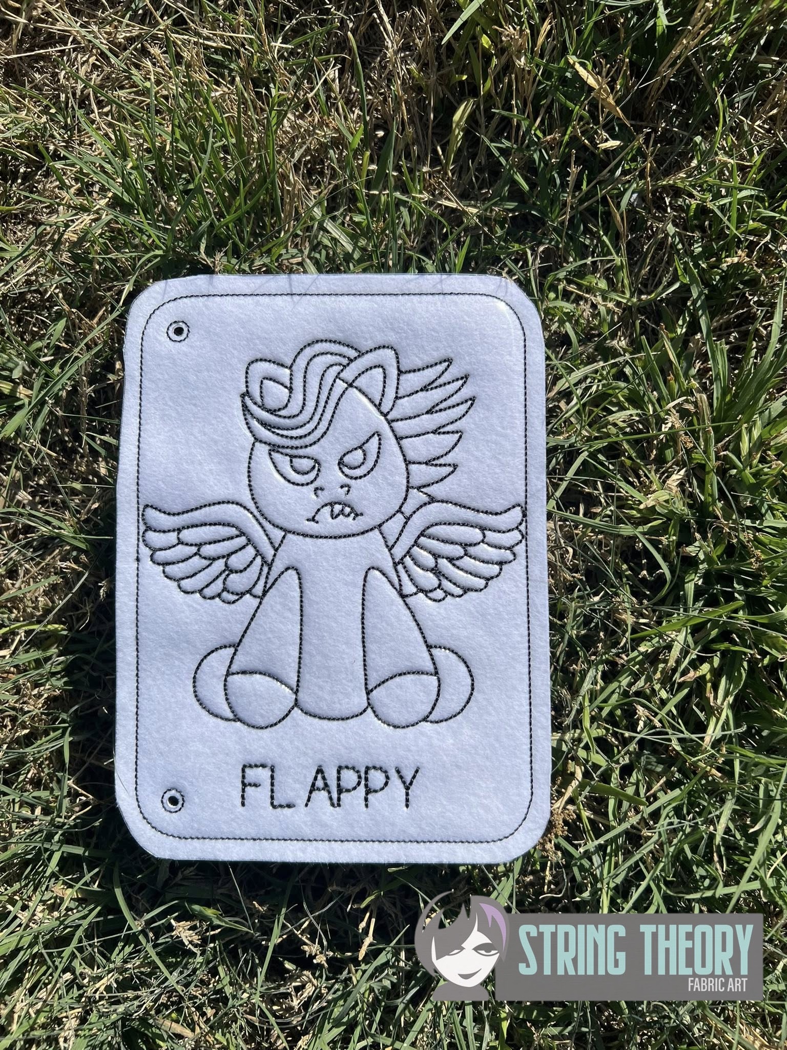 Flappy the Pegasus Color Page ITH machine embroidery design