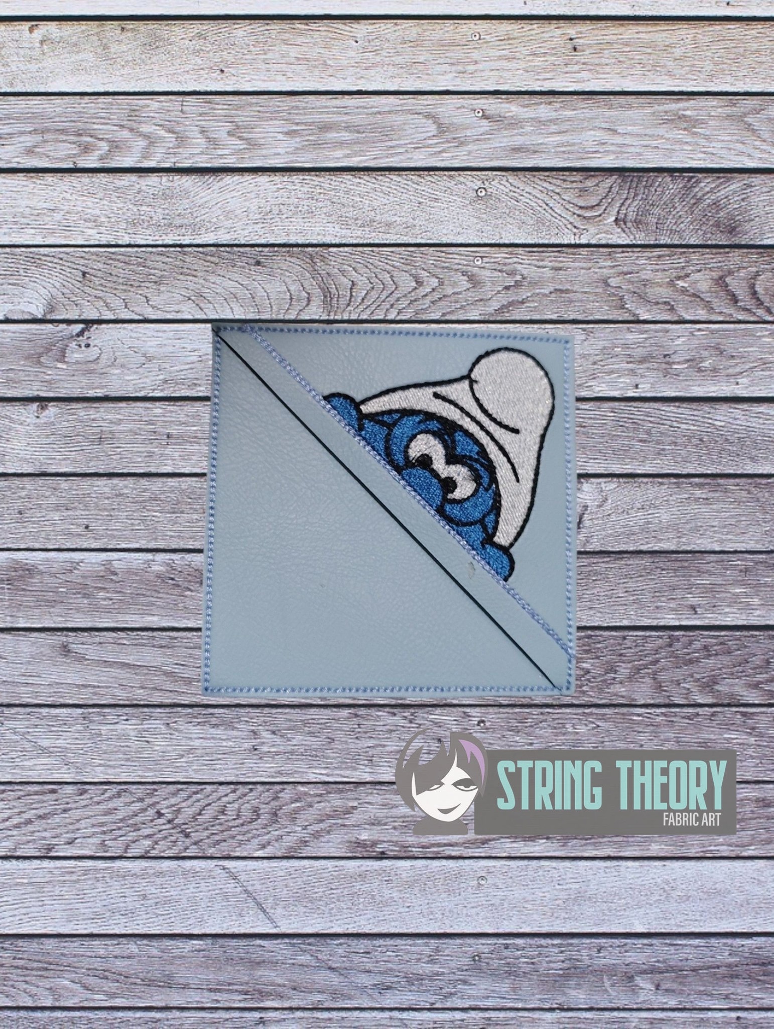 Brainy Smurf Corner Bookmark ITH machine embroidery design