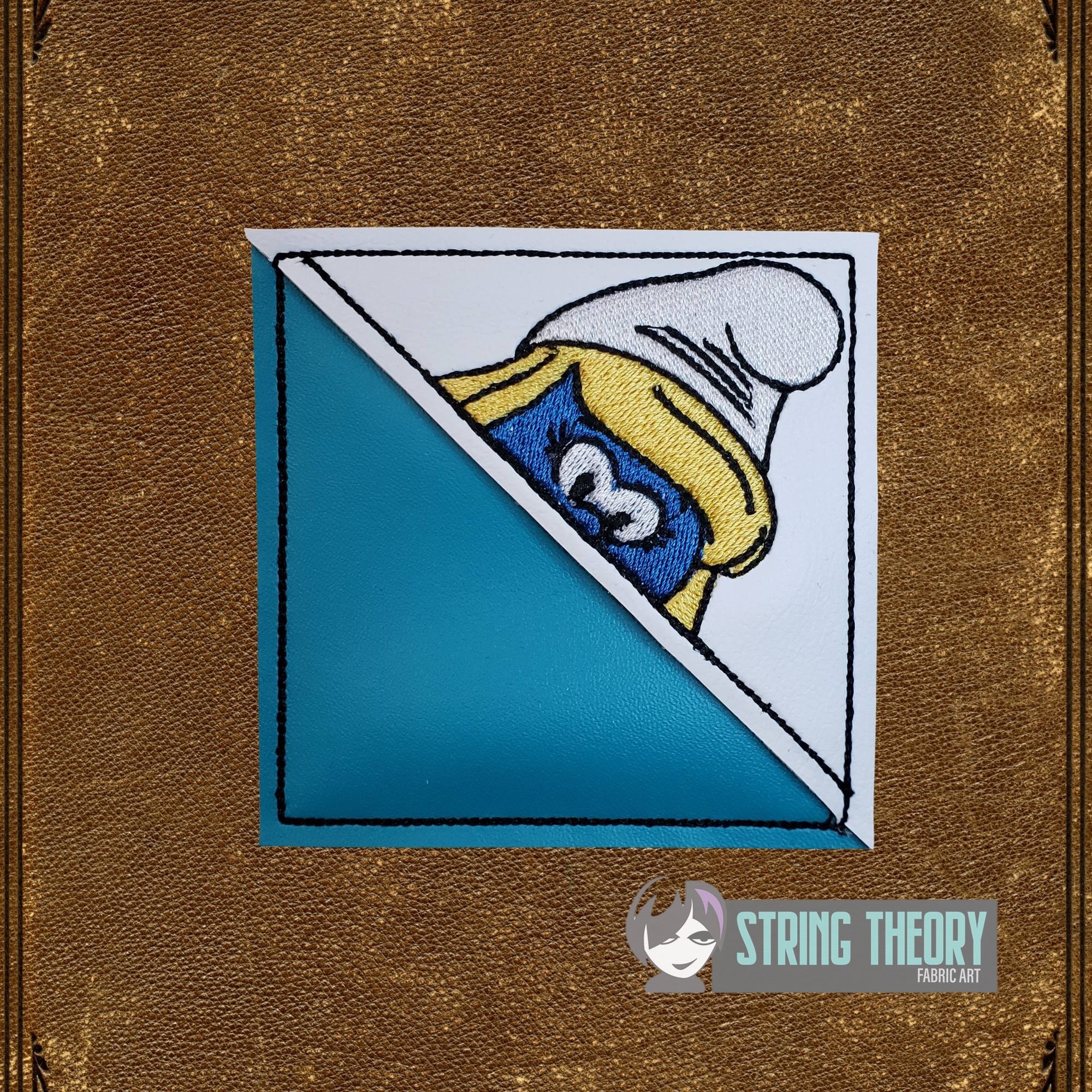 Smurfette Corner Bookmark ITH machine embroidery design