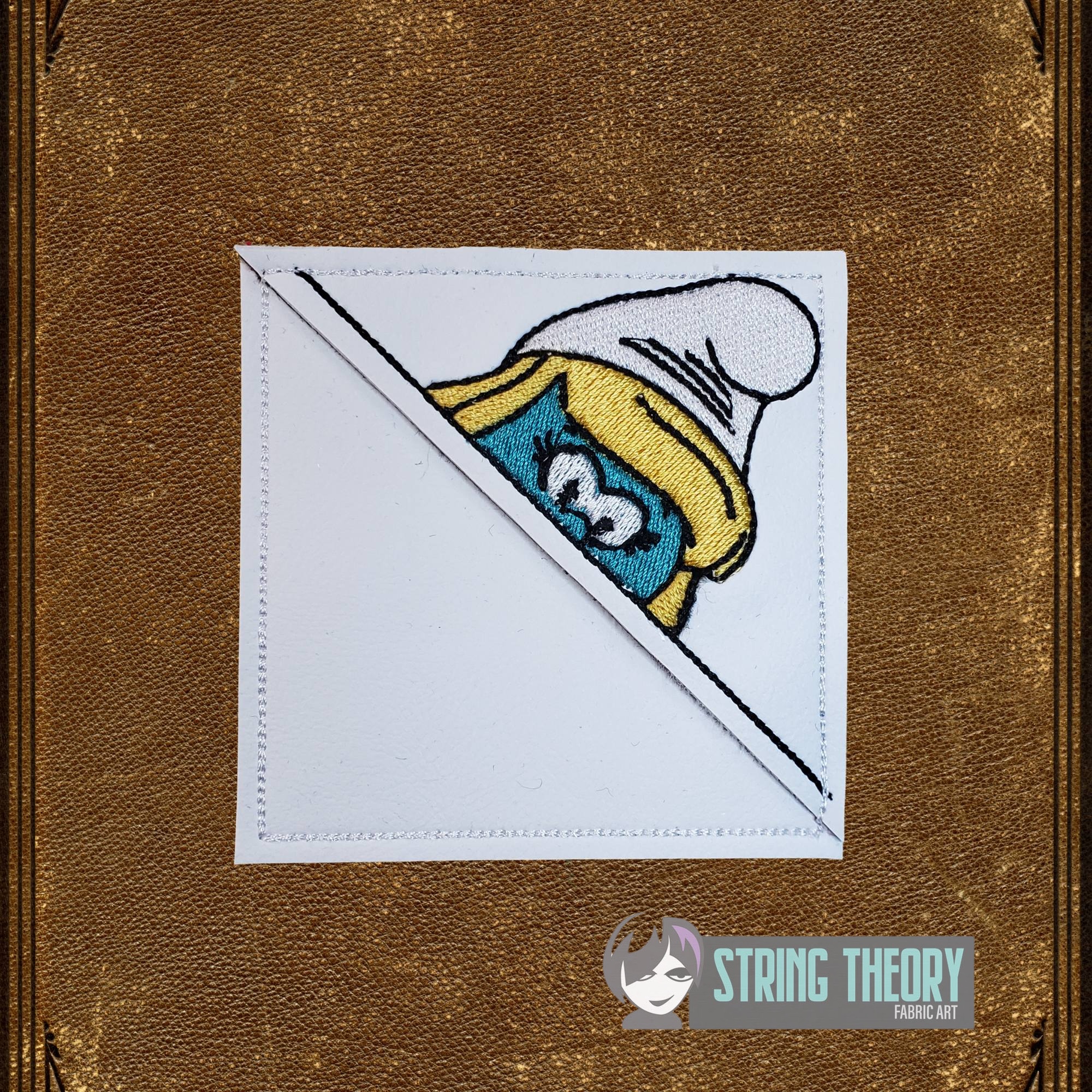 Smurfette Corner Bookmark ITH machine embroidery design