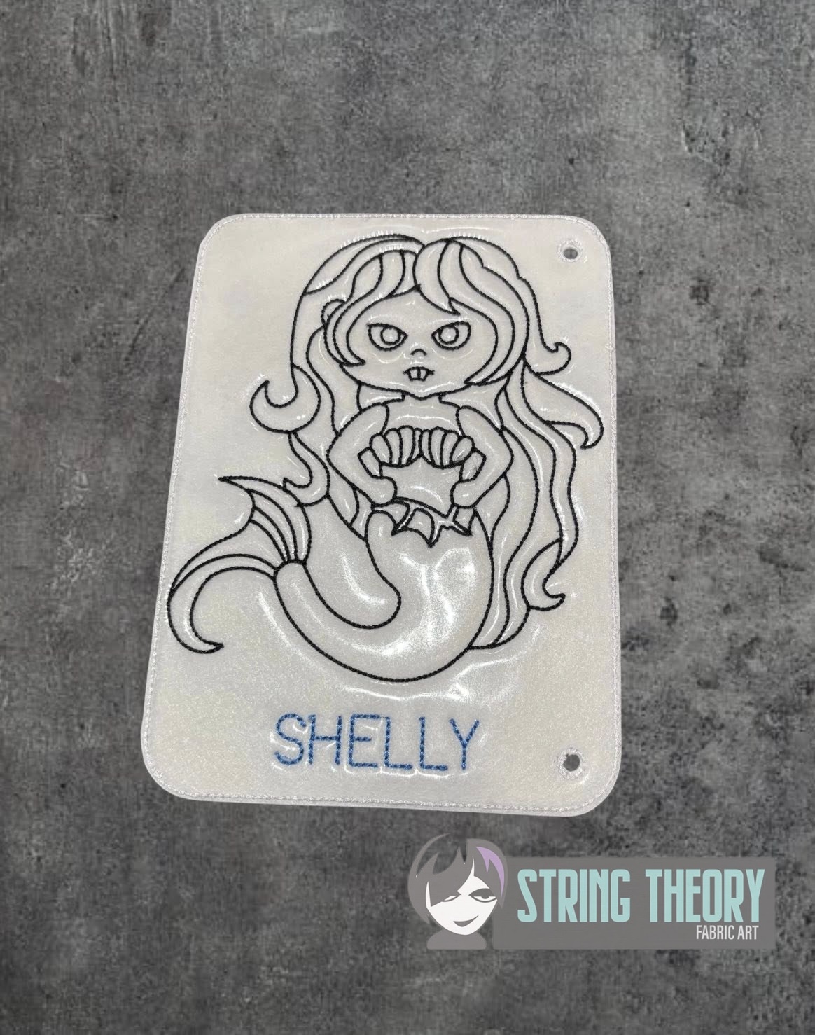 Shelly the Mermaid Color Page ITH machine embroidery design