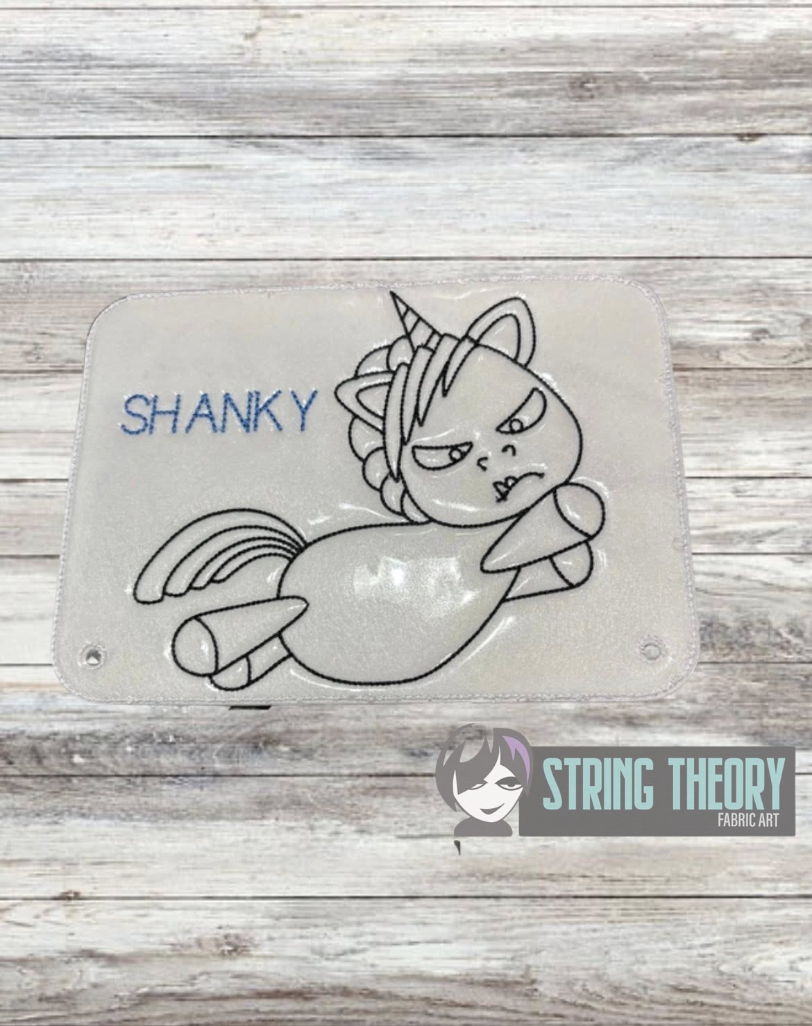 Shanky the Unicorn Color Page ITH machine embroidery design