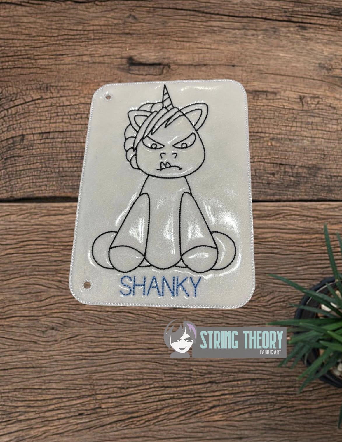 Shanky the Unicorn Color Page ITH machine embroidery design