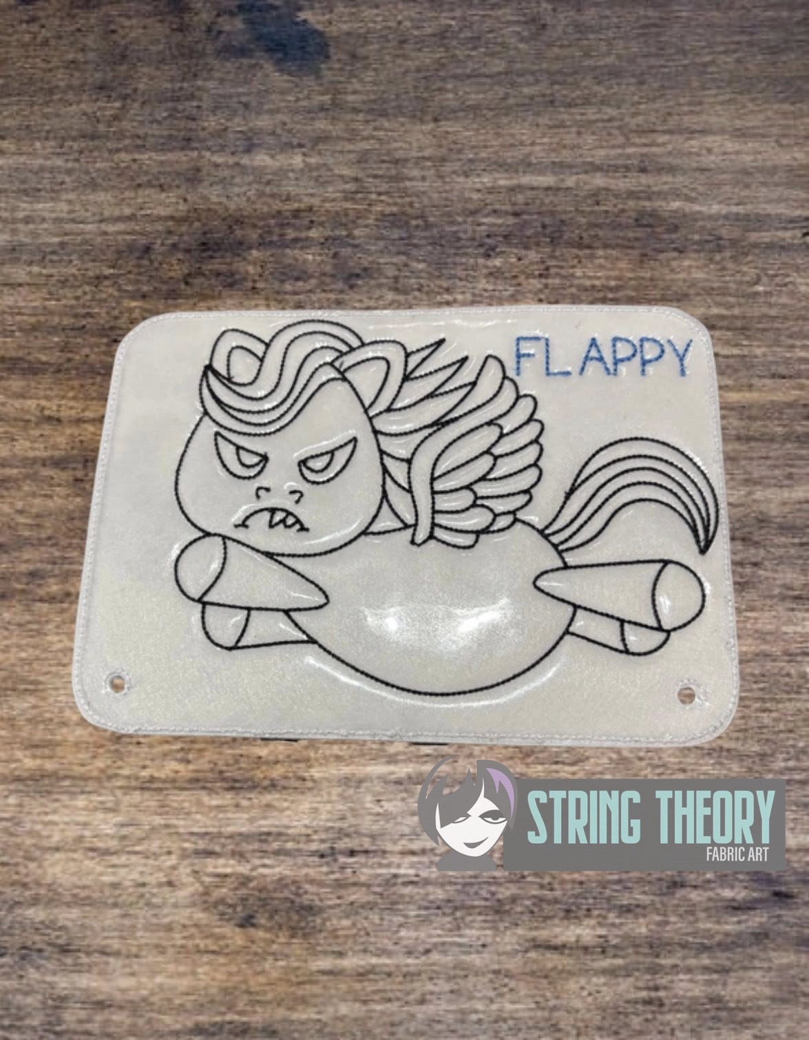 Flappy the Pegasus Color Page ITH machine embroidery design