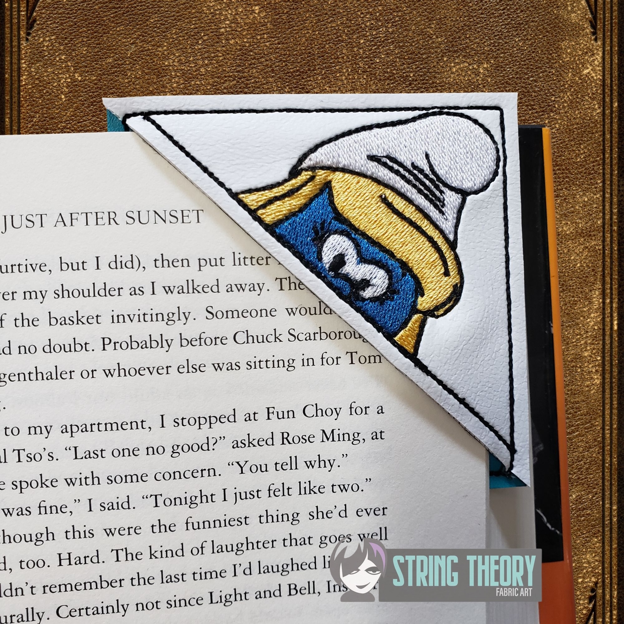 Smurfette Corner Bookmark ITH machine embroidery design