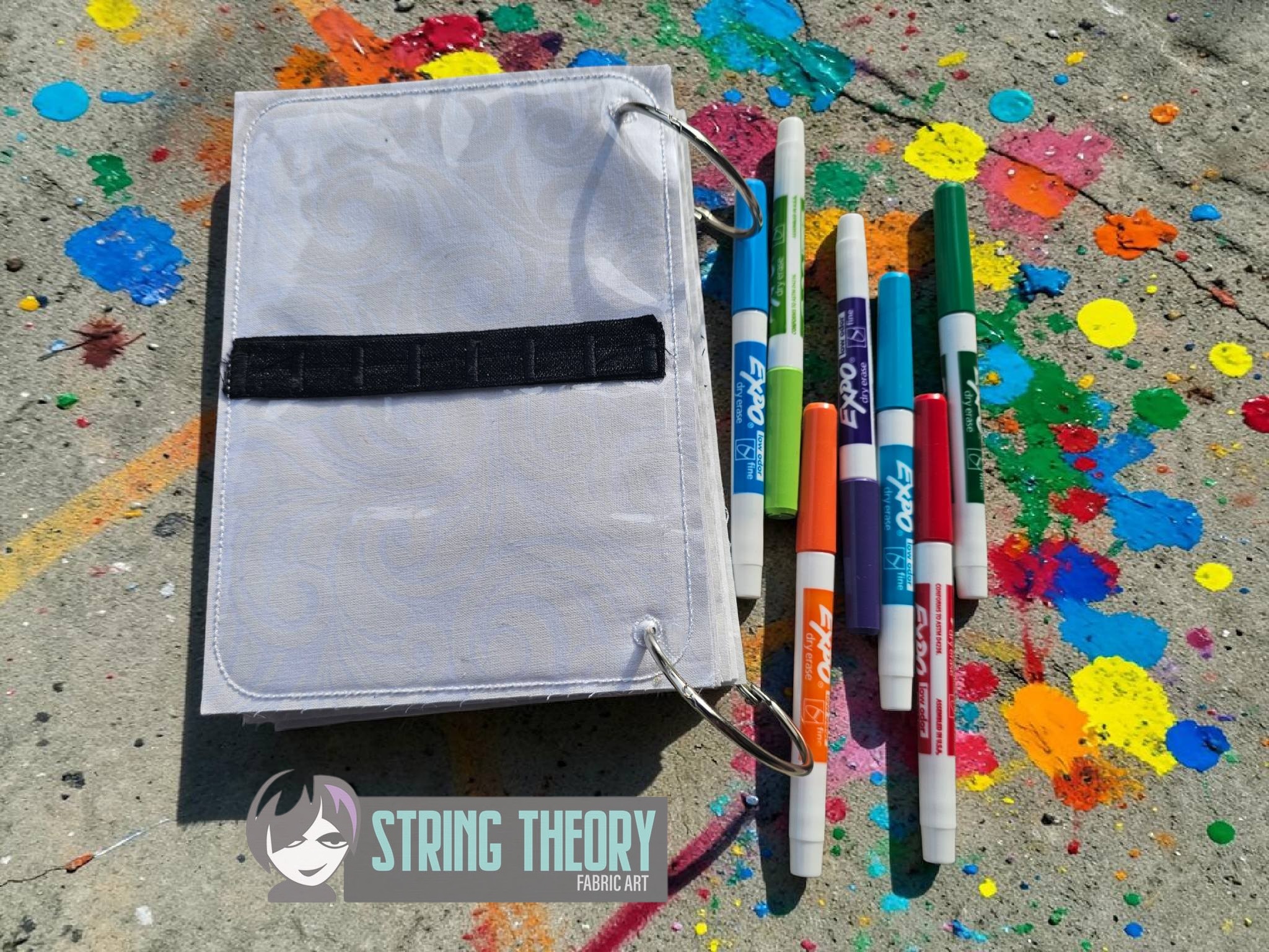 Funky Bunch ITH machine embroidery reusable coloring book project