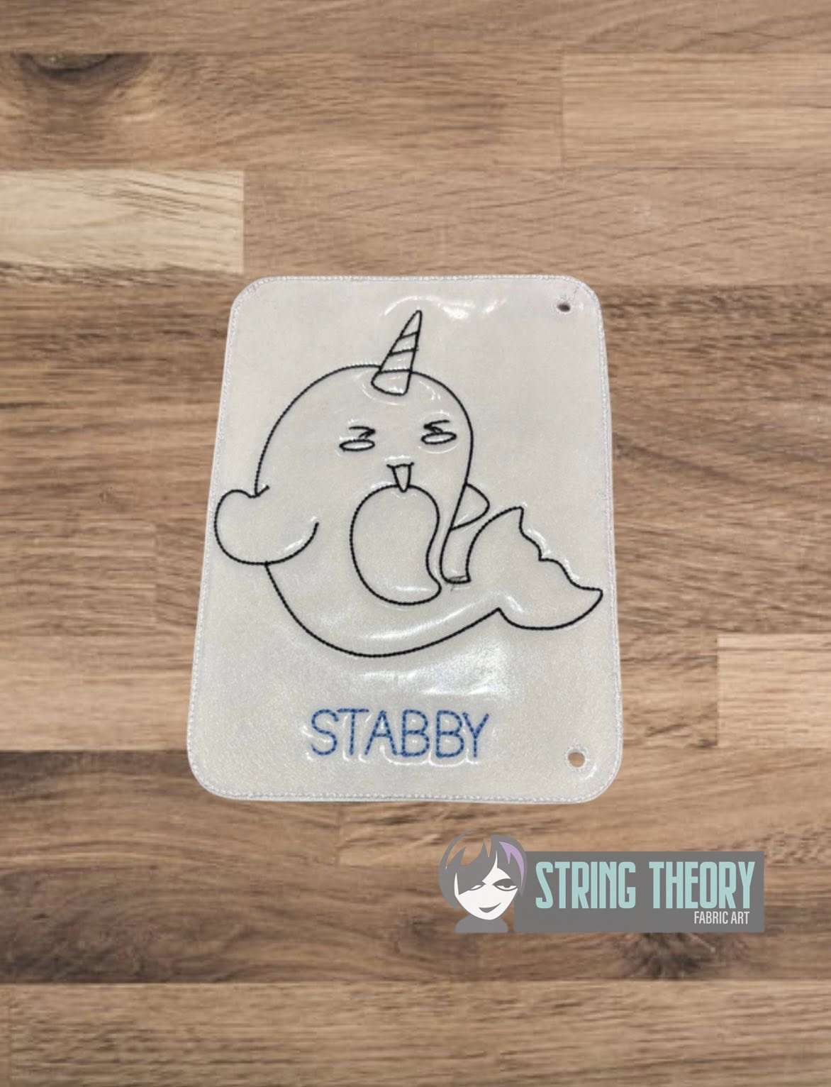 Stabby the Narwhal Color Page ITH machine embroidery design