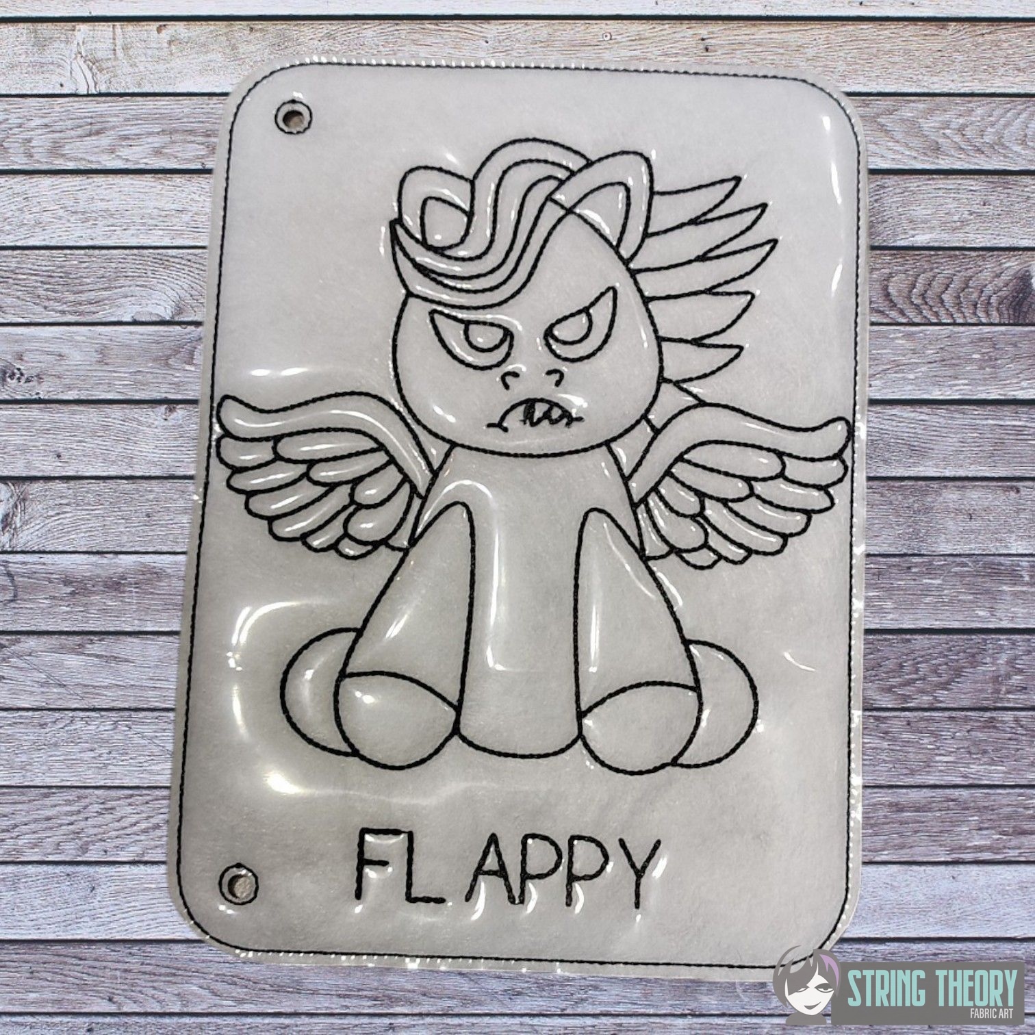 Flappy the Pegasus Color Page ITH machine embroidery design