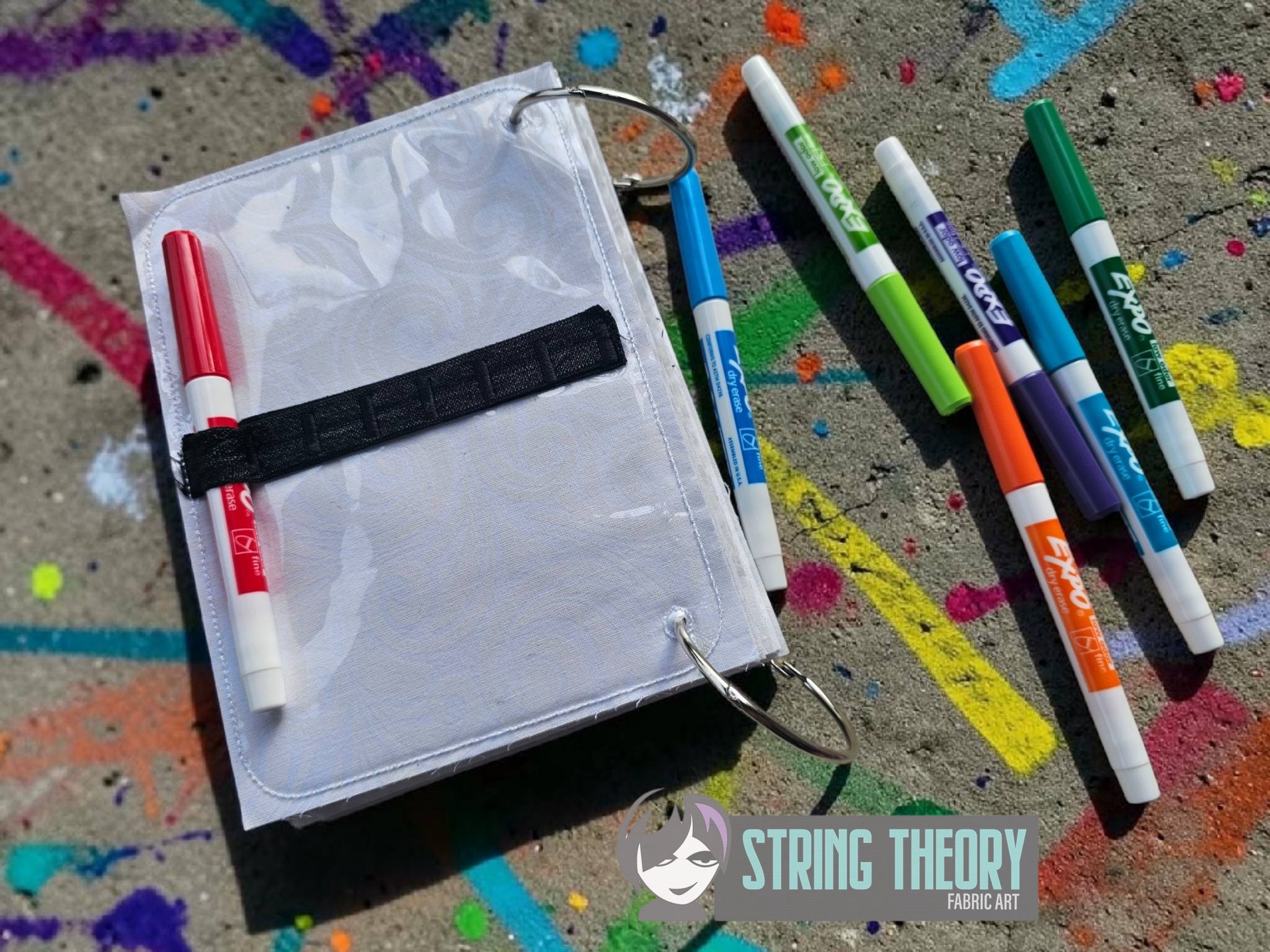 Funky Bunch ITH machine embroidery reusable coloring book project
