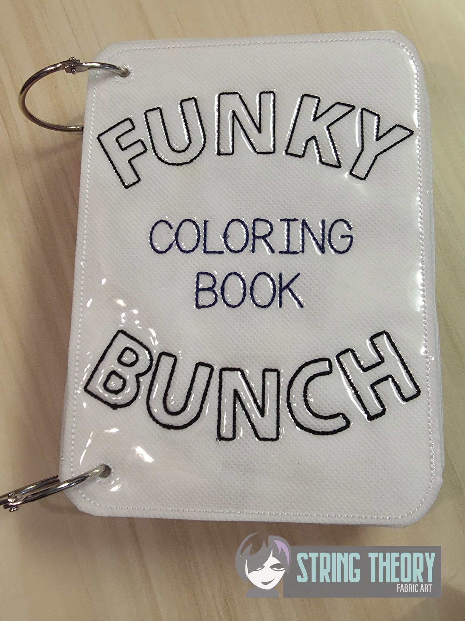 Funky Bunch ITH machine embroidery reusable coloring book project