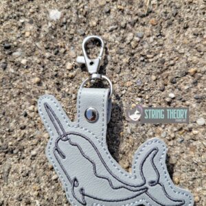 Continuous Line Narwhal ITH Fob machine embroidery design