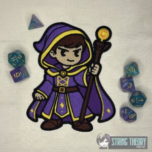 DND Chibi Boy Wizard machine embroidery design