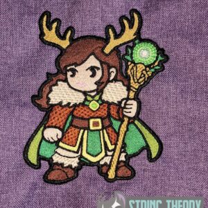DND Chibi Girl Druid machine embroidery design