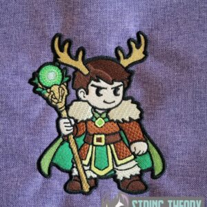 DND Chibi Boy Druid machine embroidery design