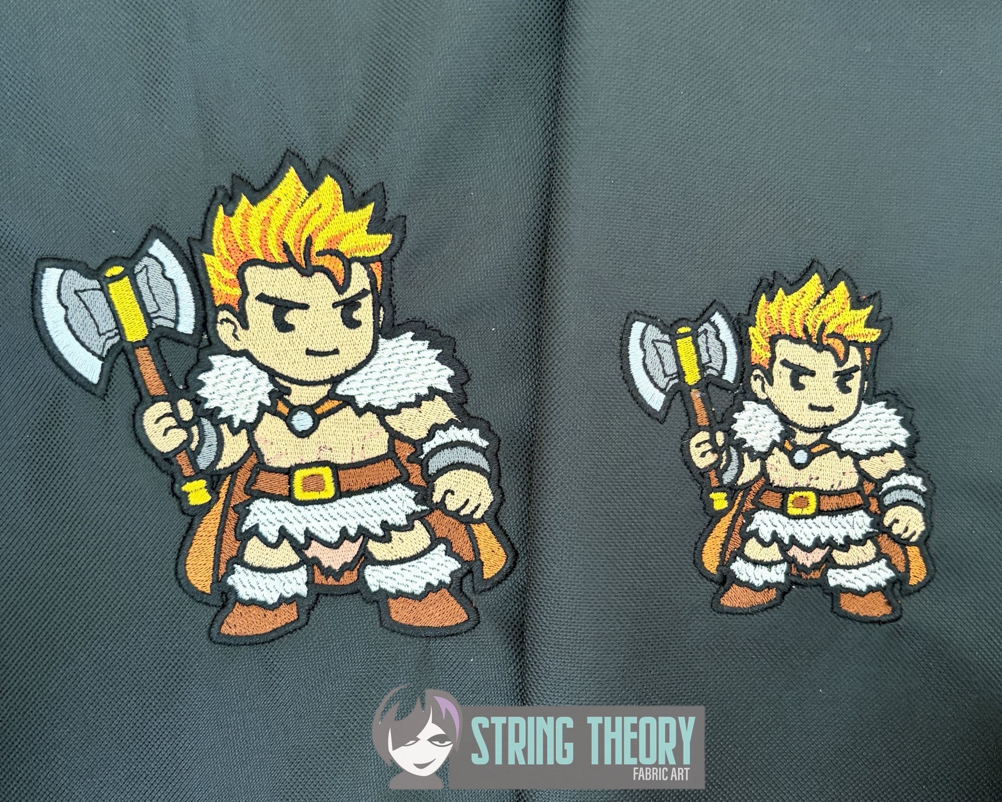 DND Chibi Boy Barbarian machine embroidery design