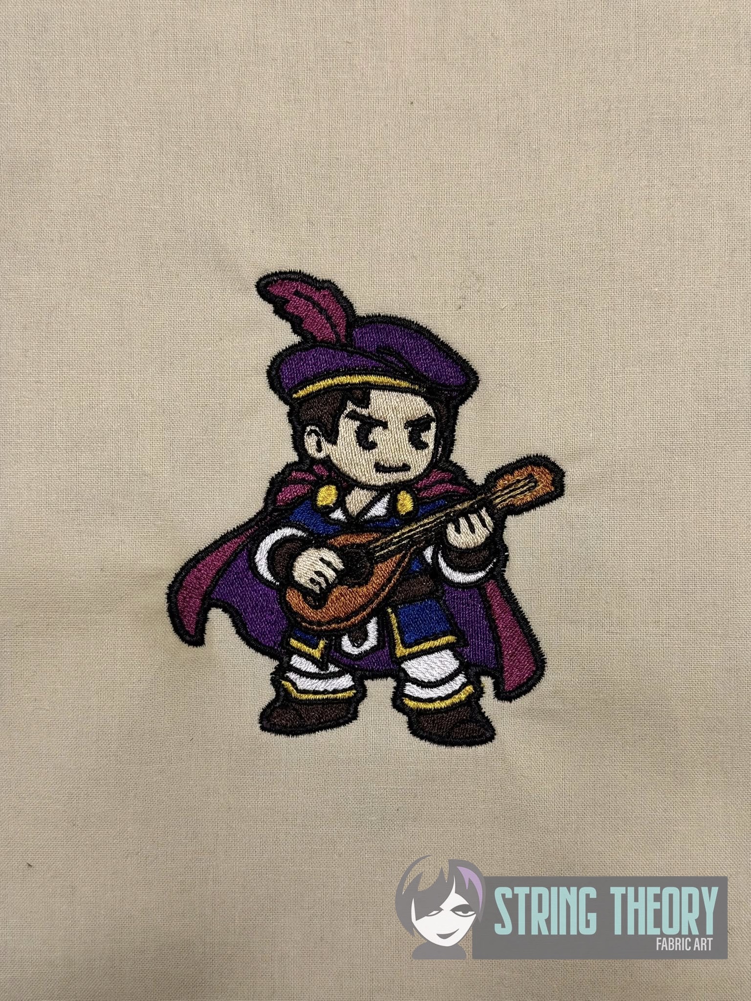 DND Chibi Boy Bard machine embroidery design