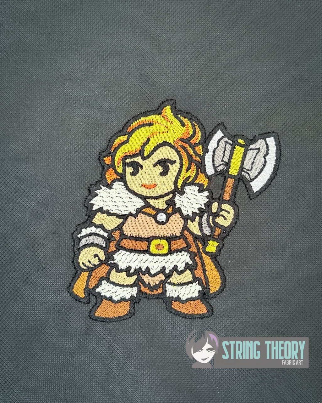 DND Chibi Girl Barbarian machine embroidery design